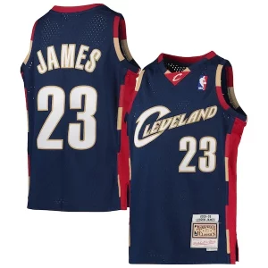 Versátil Perfecto LeBron James Cleveland Cavaliers Youth 2008 09 Hardwood Classics Swingman Jersey Navy  para la gran final
