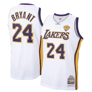 Fácil de llevar Perfecto Men's Los Angeles Lakers Kobe Bryant White 2009 10 Hardwood Classics Authentic Jersey  para la gran final