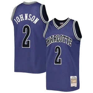 Chulo Larry Johnson Charlotte Hornets 1994/95 Hardwood Classics Off Court Swingman Jersey Purple  para la gran final