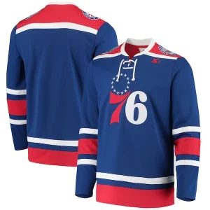 Práctico Clásico Hermoso Philadelphia 76ers G III Sports by Carl Banks Pointman Hockey Fashion Jersey Royal  para la gran final