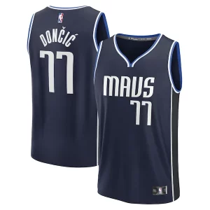Versátil Fácil de llevar Luka Dončić Dallas Mavericks Men's Fast Break Player Jersey Statement Edition Navy  para la gran final