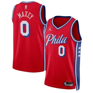 Cool Tyrese Maxey Philadelphia 76ers Jordan Brand Unisex Swingman Jersey Statement Edition Red  para la gran final