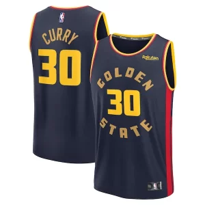 Cool Elegante Fácil de llevar Stephen Curry Golden State Warriors 2024/25 Fast Break Player Jersey City Edition Navy  para la gran final