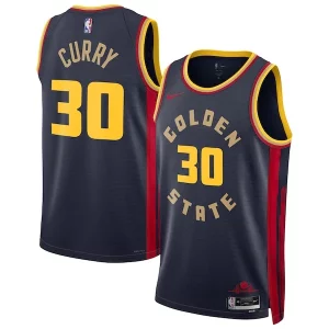 Resistente Stephen Curry Golden State Warriors Nike Unisex 2024/25 Swingman Player Jersey City Edition Navy  para la gran final