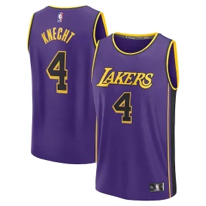 Fácil de llevar Increíble Chulo Dalton Knecht Los Angeles Lakers Fast Break Replica Player Jersey Statement Edition Purple  para la gran final
