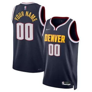 Resistente Denver Nuggets Nike 2021/22 Diamond Swingman Custom Jersey Icon Edition Navy  para la gran final