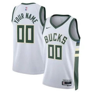 Versátil Milwaukee Bucks Nike Unisex Swingman Custom Jersey White Association Edition  para la gran final