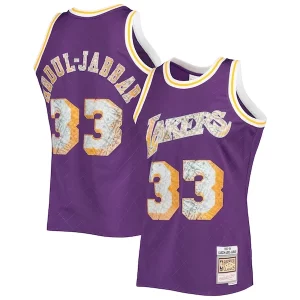 Estupendo Fantástico Moderno Kareem Abdul Jabbar Los Angeles Lakers 1996 97 Hardwood Classics NBA 75th Anniversary Diamond Swingman Jersey Purple  para la gran final