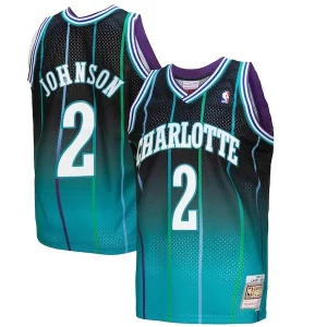 Clásico Delicioso Genial Larry Johnson Charlotte Hornets 1992/93 Hardwood Classics Fadeaway Swingman Player Jersey Teal/Black  para la gran final