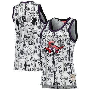 Sofisticado Clásico Elegante Vince Carter Toronto Raptors Women's 1998 Doodle Swingman Jersey White  para la gran final