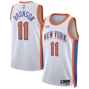 Chulo Resistente Jalen Brunson New York Knicks Nike Unisex 2024/25 Swingman Player Jersey City Edition White  para la gran final