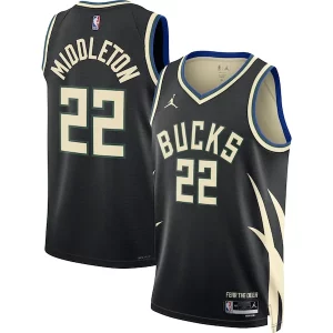 Perfecto Clásico Khris Middleton Milwaukee Bucks Jordan Brand Unisex Swingman Jersey Statement Edition Black  para la gran final