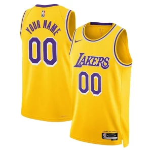 Encantador Los Angeles Lakers Nike Unisex Swingman Custom Jersey Gold Icon Edition  para la gran final