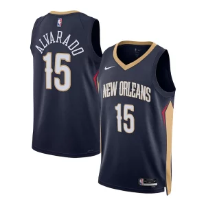 Versátil Genial Original Jose Alvarado New Orleans Pelicans Nike Unisex Swingman Jersey Association Edition Navy  para la gran final