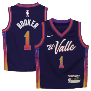 Versátil Devin Booker Phoenix Suns Nike Preschool Swingman Replica Jersey City Edition Purple  para la gran final