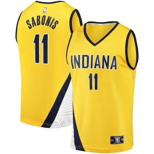 Magnífico Moderno Domantas Sabonis Indiana Pacers Fast Break Replica Jersey Statement Edition Gold  para la gran final