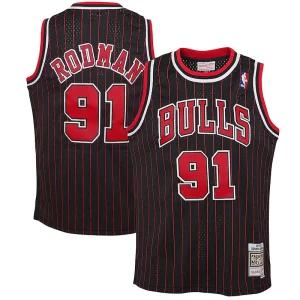 Delicioso Fantástico Encantador Dennis Rodman Chicago Bulls Youth 1995/96 Hardwood Classics Swingman Jersey Black  para la gran final