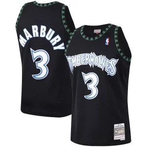 Original Sofisticado Stephon Marbury Minnesota Timberwolves 1997/98 Hardwood Classics Swingman Jersey Black  para la gran final