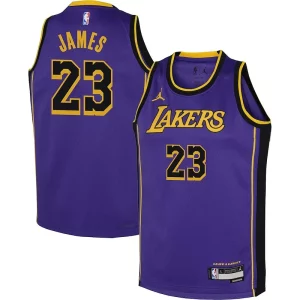 Único Comodo Perfecto LeBron James Los Angeles Lakers Jordan Brand Youth Performance Swingman Jersey Statement Purple  para la gran final