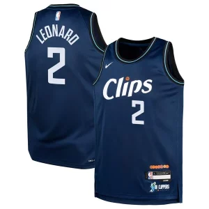 Práctico Moderno Bonito Kawhi Leonard LA Clippers Nike Youth Swingman Replica Jersey City Edition Navy  para la gran final