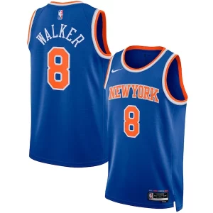 Bonito Resistente Kemba Walker New York Knicks Nike Unisex Swingman Jersey Icon Edition Blue  para la gran final