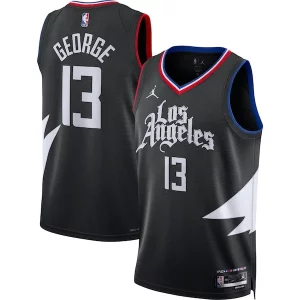 Duradero Resistente Perfecto Paul George LA Clippers Jordan Brand Unisex Swingman Jersey Statement Edition Black  para la gran final
