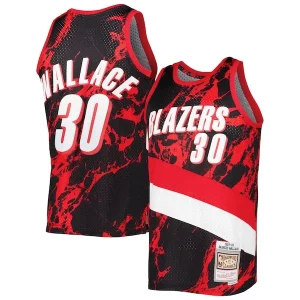 Chulo Práctico Rasheed Wallace Portland Trail Blazers 1999/00 Hardwood Classics Marble Swingman Jersey Black  para la gran final