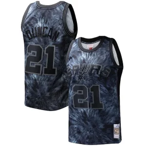 Fácil de llevar Tim Duncan San Antonio Spurs Hardwood Classics 1998/99 Tie Dye Swingman Jersey Black  para la gran final
