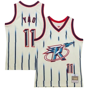 Sofisticado Yao Ming Houston Rockets Chainstitch Swingman Jersey Cream  para la gran final