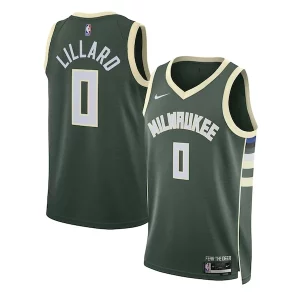 Resistente Maravilloso Damian Lillard Milwaukee Bucks Nike Unisex Swingman Jersey Icon Edition Hunter Green  para la gran final
