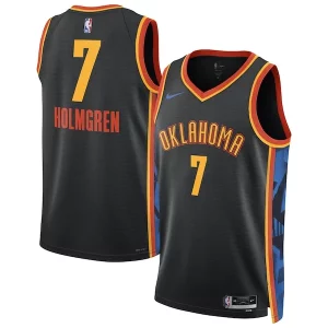 Único Chet Holmgren Oklahoma City Thunder Nike Unisex 2024/25 Swingman Player Jersey City Edition Black  para la gran final