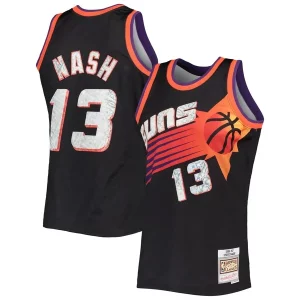 Cool Steve Nash Phoenix Suns 1996/97 Hardwood Classics NBA 75th Anniversary Diamond Swingman Jersey Black  para la gran final