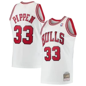 Sofisticado Scottie Pippen Chicago Bulls Hardwood Classics Swingman Jersey White/Black  para la gran final