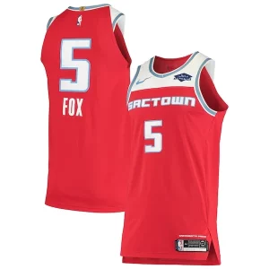 Duradero Lujoso De'Aaron Fox Sacramento Kings Nike Authentic Badge Jersey City Edition Red  para la gran final