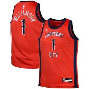 Increíble Zion Williamson New Orleans Pelicans Jordan Brand Swingman Jersey Statement Red  para la gran final
