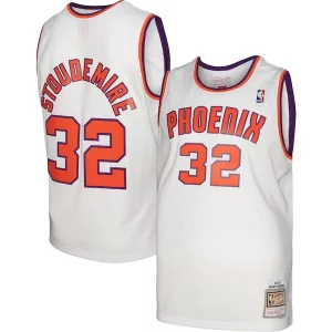 Fácil de llevar Amar'e Stoudemire Phoenix Suns 2001/02 Hardwood Classics Swingman Jersey White/Purple  para la gran final