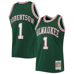 Clásico Oscar Robertson Milwaukee Bucks 1996/97 Hardwood Classics NBA 75th Anniversary Diamond Swingman Jersey Green  para la gran final