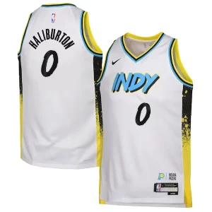 Atractivo Hermoso Lujoso Tyrese Haliburton Indiana Pacers Nike Youth 2024/25 Swingman Player Jersey City Edition White  para la gran final