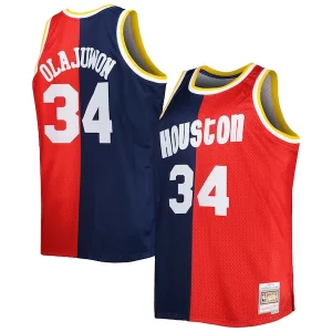 Estupendo Perfecto Hermoso Hakeem Olajuwon Houston Rockets Big & Tall Hardwood Classics 1993/94 Split Swingman Jersey Navy/Red  para la gran final