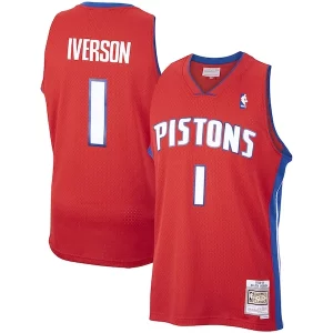 Chulo Fantástico Sofisticado Allen Iverson Detroit Pistons 2008/09 Hardwood Classics Swingman Jersey Red  para la gran final