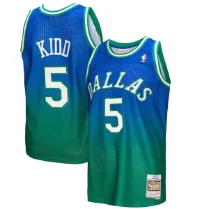 Maravilloso Jason Kidd Dallas Mavericks 1994/95 Hardwood Classics Fadeaway Swingman Player Jersey Green/Navy  para la gran final