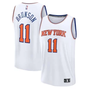 Elegante Jalen Brunson New York Knicks Fast Break Replica Player Jersey Association Edition White  para la gran final