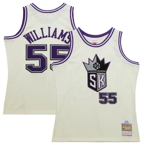 Clásico Jason Williams Sacramento Kings Chainstitch Swingman Jersey Cream  para la gran final