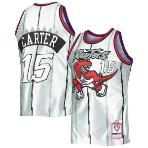 Clásico Vince Carter Toronto Raptors 1998/99 Hardwood Classics 75th Anniversary Swingman Jersey Platinum  para la gran final