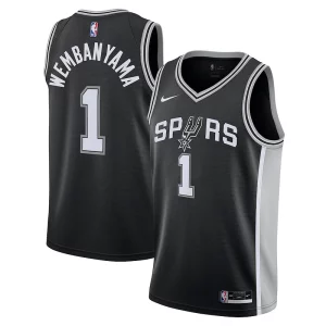 Resistente Hermoso Victor Wembanyama San Antonio Spurs Nike Youth 2023 NBA Draft First Round Pick Swingman Jersey Icon Edition Black  para la gran final