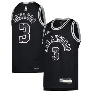 Lujoso Cool Hermoso Keldon Johnson San Antonio Spurs Nike Youth 2022/23 Swingman Jersey Classic Edition Black  para la gran final