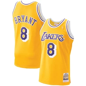Versátil Men's Los Angeles Lakers Kobe Bryant Gold 1996 97 Hardwood Classics Authentic Player Jersey  para la gran final