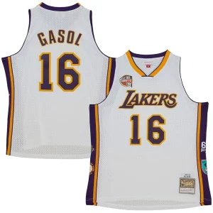 Increíble Pau Gasol Los Angeles Lakers Unisex Hall of Fame Class of 2023 Throwback Swingman Jersey White  para la gran final