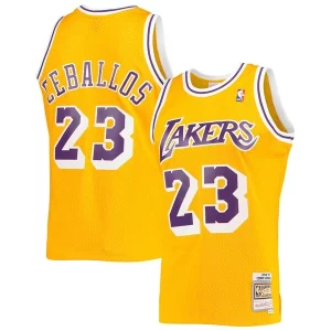 Fantástico Original Cedric Ceballos Los Angeles Lakers 1994/95 Hardwood Classics Swingman Jersey Gold  para la gran final