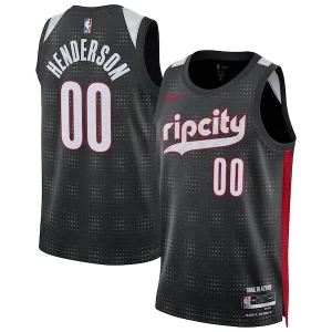 Clásico Original Sofisticado Scoot Henderson Portland Trail Blazers Nike Unisex 2024/25 Swingman Player Jersey City Edition Black  para la gran final